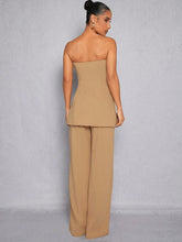 Button Split Tube Top & Pants Set